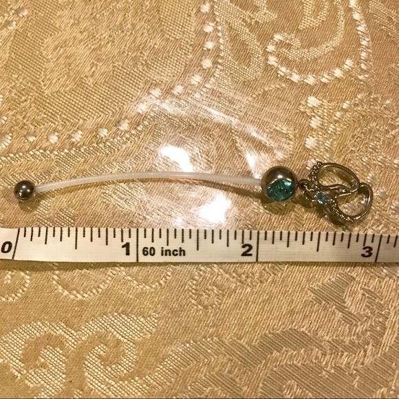 Blue baby feet belly ring - Picture 2 of 3